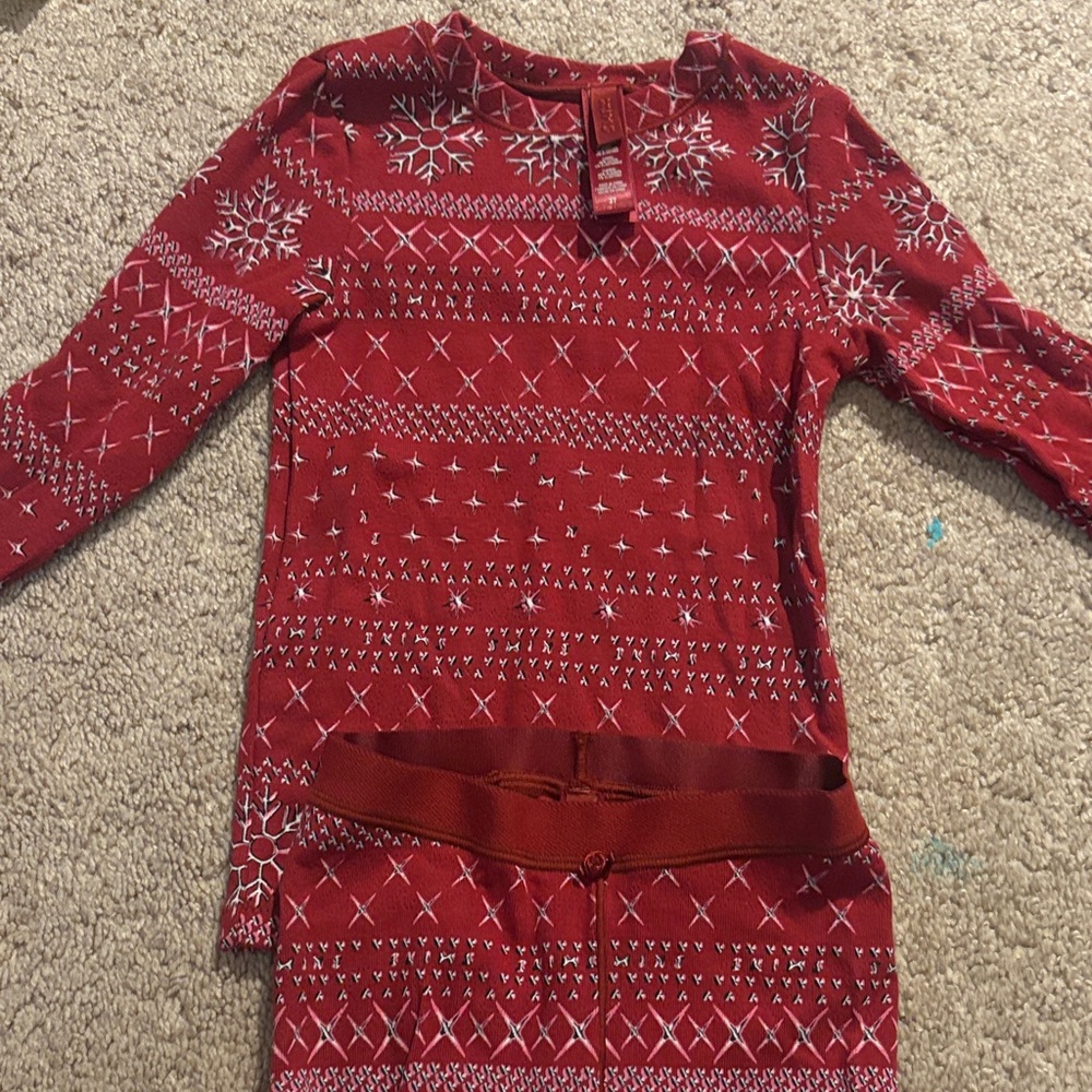 SKIMS Red and White Kids Pajama Set